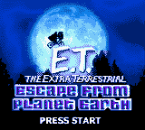 ET the Extra Terrestrial: Escape from Planet Earth title screen for GameBoy Color